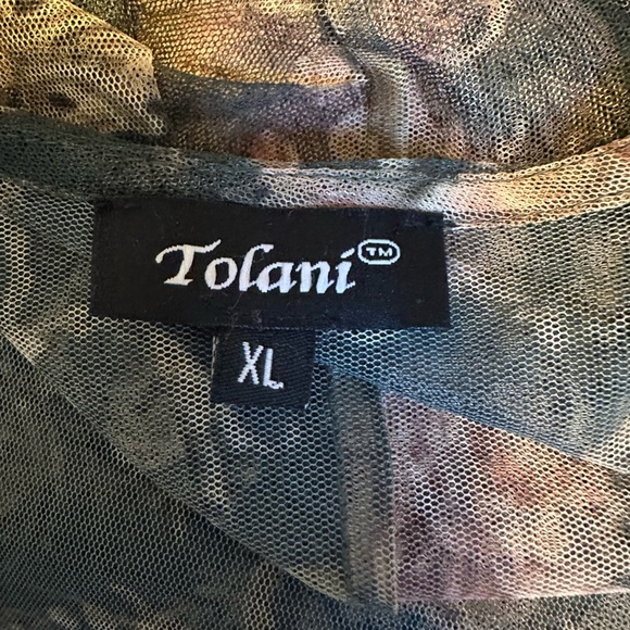 Tolani Sheer Floral Embroidered Maxi Dress With Midi lining in pink Size XL EUC - Picture 5 of 9